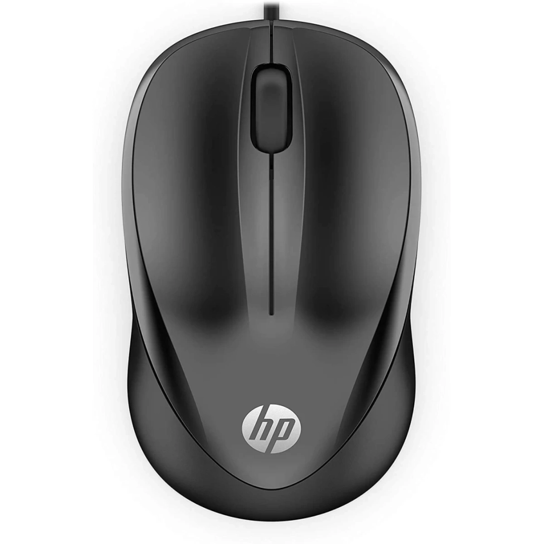 ماوس ضوئي سلكي HP 1000 مزود بثلاثة أزرار ودقة 1000 نقطة في البوصة - أسود