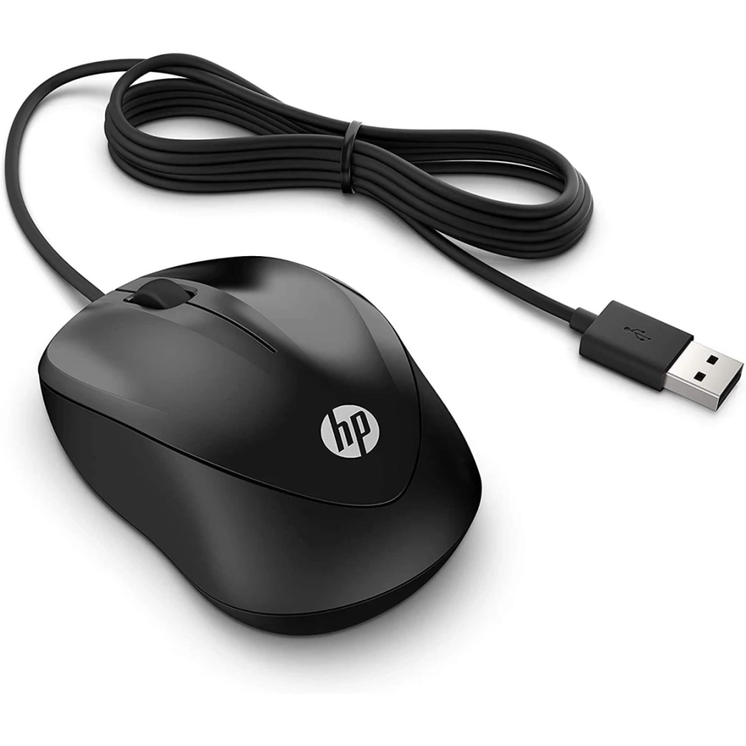 HP 1000 Wired Optical Mouse with 3 Buttons and 1000 DPI - Black