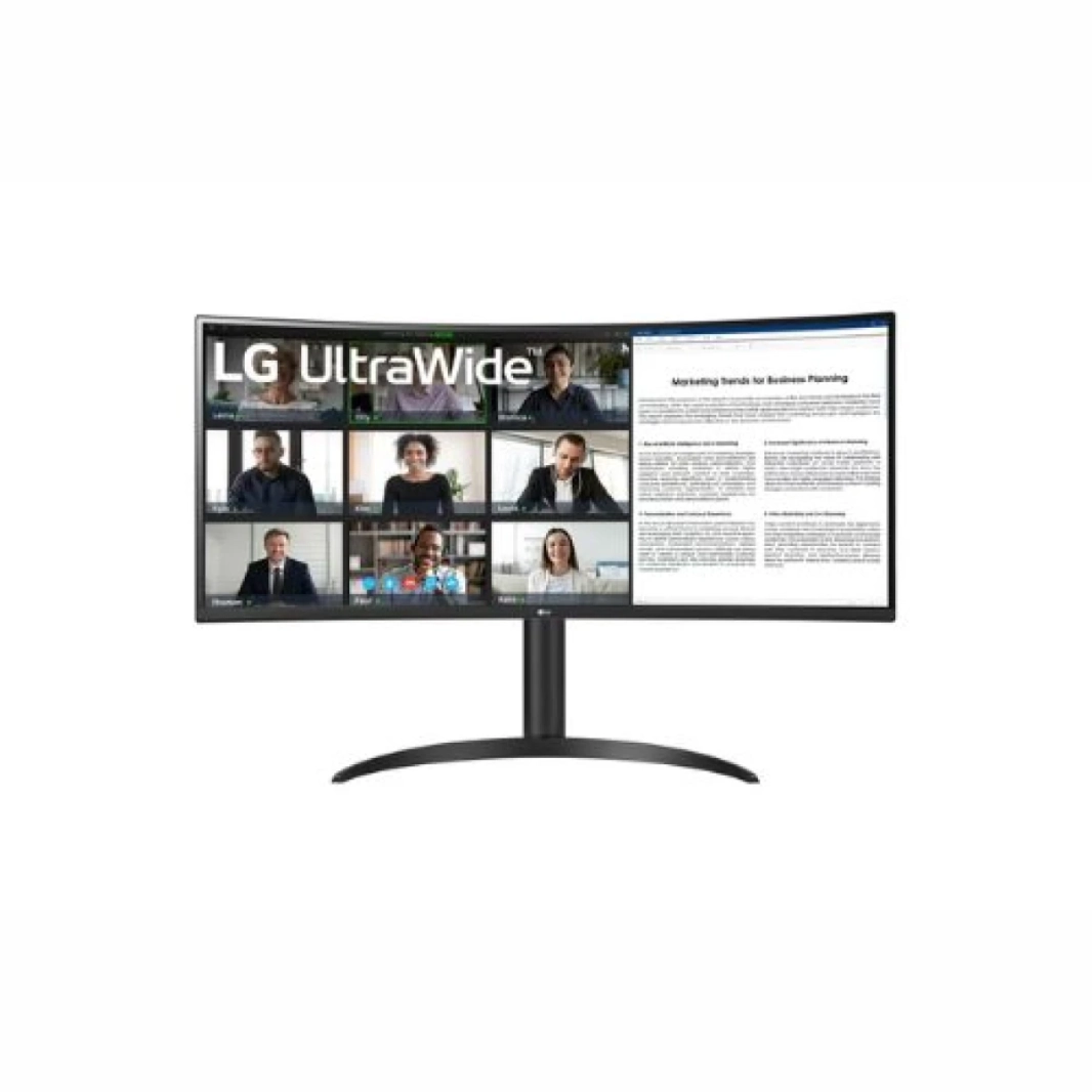 شاشة LG المنحنية مقاس 34 بوصة 34WR55QK-B Ultrawide™ WQHD HDR 10 100Hz مع منفذ USB Type-C.