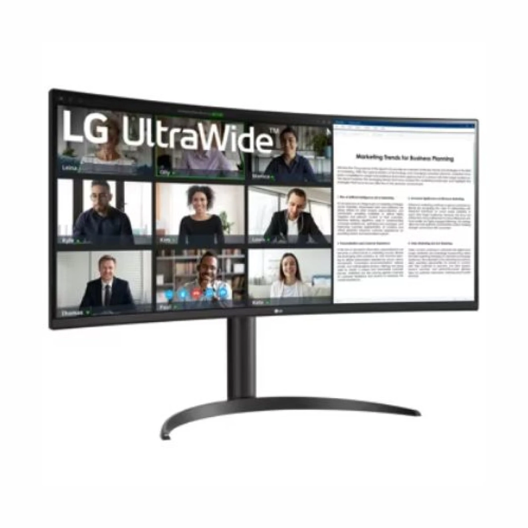 شاشة LG المنحنية مقاس 34 بوصة 34WR55QK-B Ultrawide™ WQHD HDR 10 100Hz مع منفذ USB Type-C.