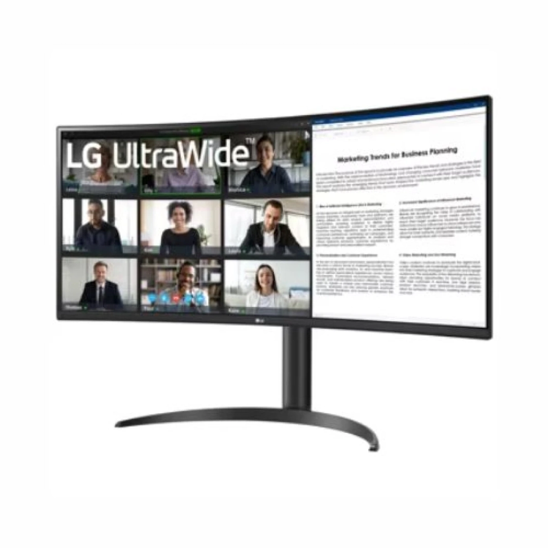 شاشة LG المنحنية مقاس 34 بوصة 34WR55QK-B Ultrawide™ WQHD HDR 10 100Hz مع منفذ USB Type-C.