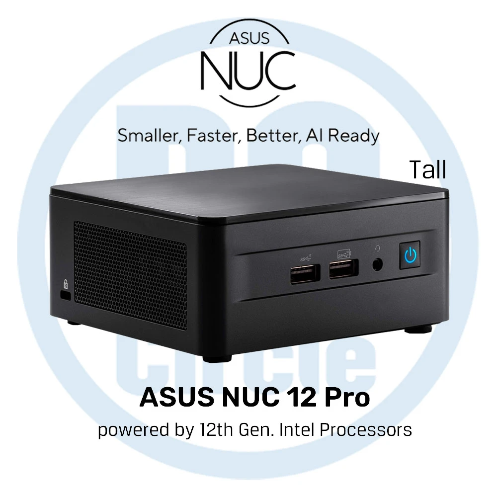 مجموعة أدوات ASUS NUC 12 Pro (الجيل الثاني عشر من Core i5-1240P / ذاكرة وصول عشوائي DDR4 سعة 8 جيجابايت وذاكرة وصول عشوائي سعتها 3200 جيجابايت / محرك أقراص SSD NVMe سعة 500 جيجابايت / منفذا Thunderbol