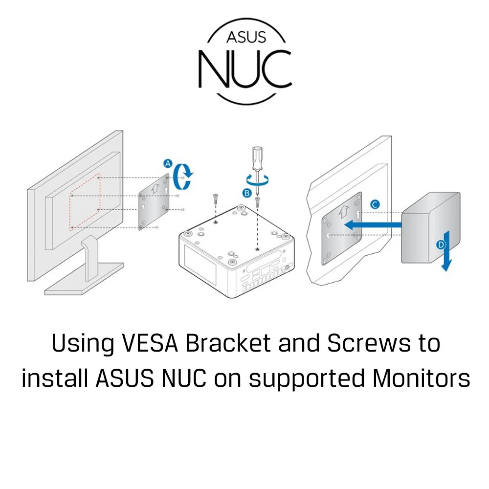 ASUS NUC 12 Pro Kit Bundle (12th Gen. Core i5-1240P / 8 GB 3200 DDR4 / 500GB NVMe SSD / 2x Thunderbolt 4 / Intel Iris Xe Graphics / 2x HDMI / DOS) RNUC12WSHI500002I (90AR00E1-M00080)