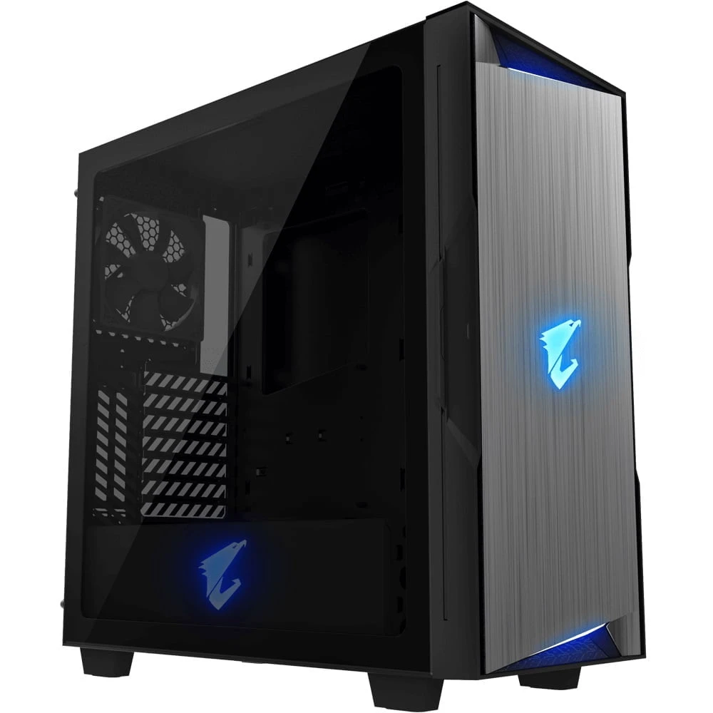 هيكل GIGABYTE AORUS C300 GLASS متوسط ​​الحجم – لون أسود – AC300G-ATX