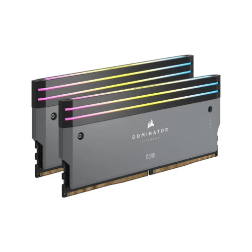 مجموعة ذاكرة الوصول العشوائي CORSAIR DOMINATOR TITANIUM RGB DDR5 – 64 جيجابايت (2 × 32 جيجابايت) – 6000MT/s – CL30 – CMP64GX5M2B6000Z30