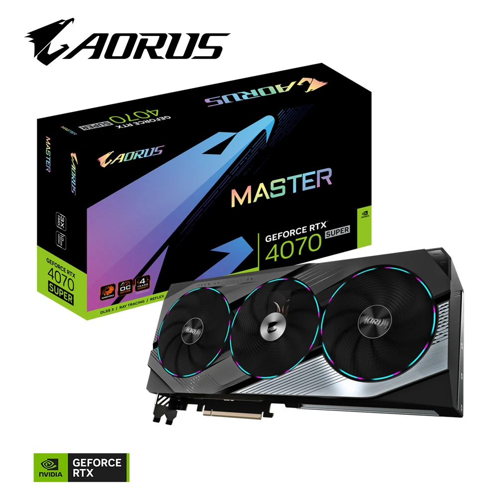 بطاقة GIGABYTE AORUS GeForce RTX 4070 SUPER MASTER 12G – GV-N407SAORUS M-12GD