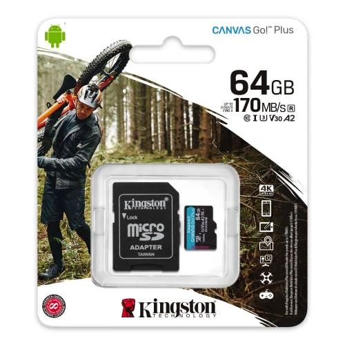 بطاقة ذاكرة كينجستون كانفاس جو بلس 64 جيجا بايت [ SDCG3/64GB ]