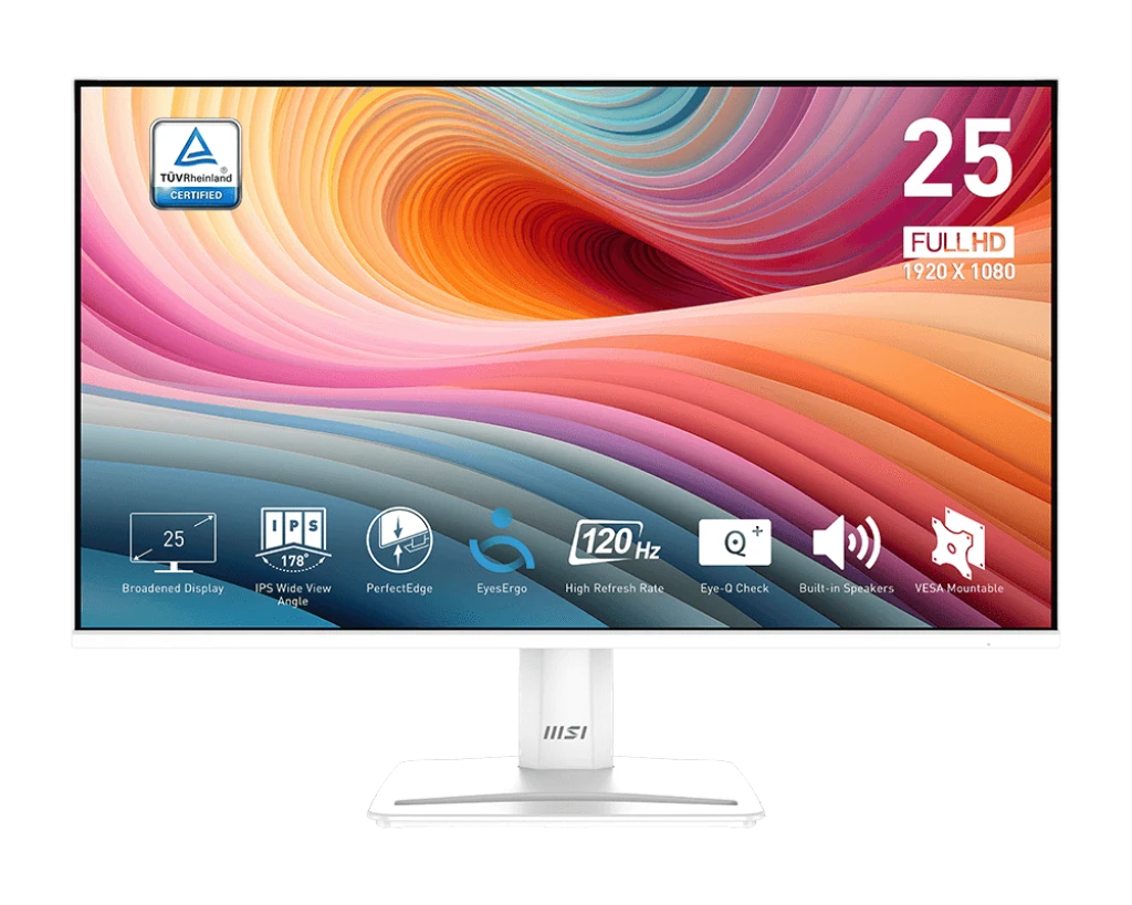 شاشة ألعاب MSI PRO MP251W E2 مقاس 24.5 بوصة بتقنية LED IPS Full HD بمعدل تحديث 120 هرتز