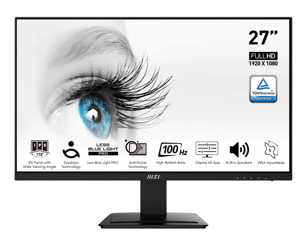 MSI PRO MP273A 27" IPS 100HZ 1MS BLACK GAMING MONITOR