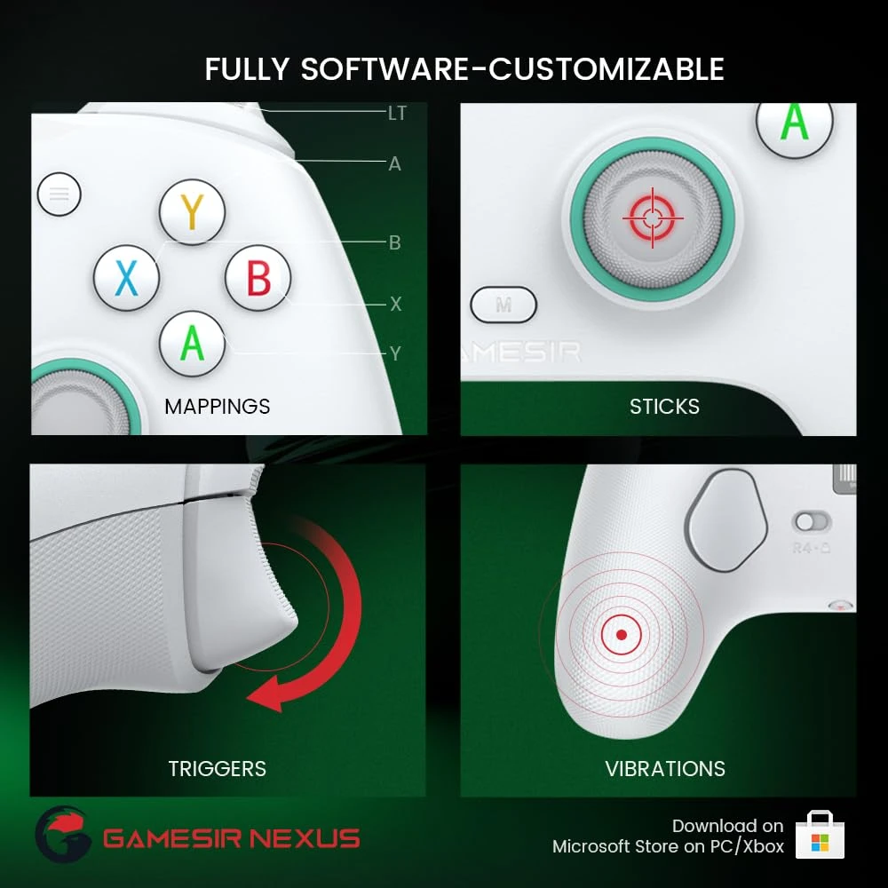 وحدة تحكم GameSir G7 SE السلكية لأجهزة Xbox Series X|S وXbox One وWindows 10/11، قابلة للتوصيل والتشغيل مع عصي تحكم Hall Effect/Hall Trigger