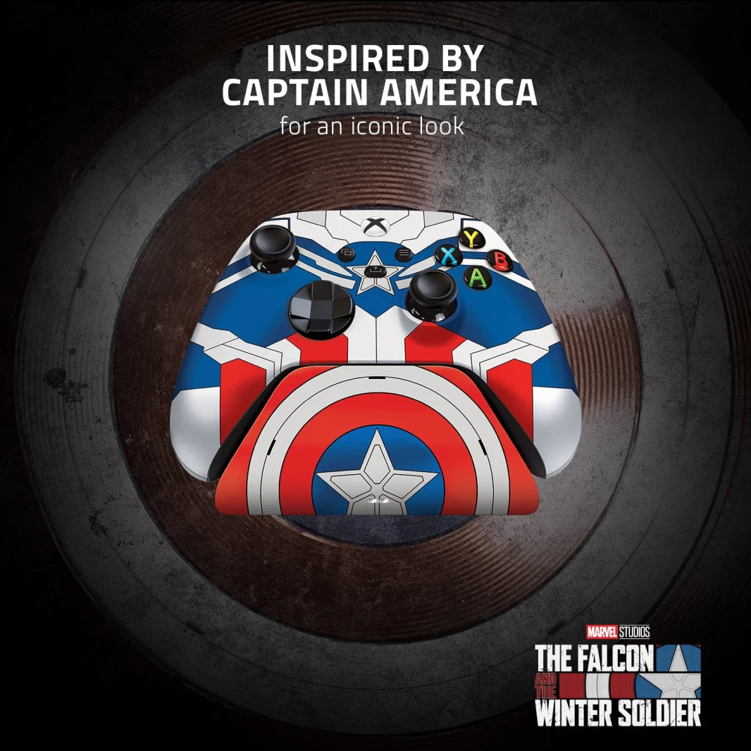 وحدة تحكم لاسلكية Razer Captain America وحامل شحن سريع لجهاز Xbox