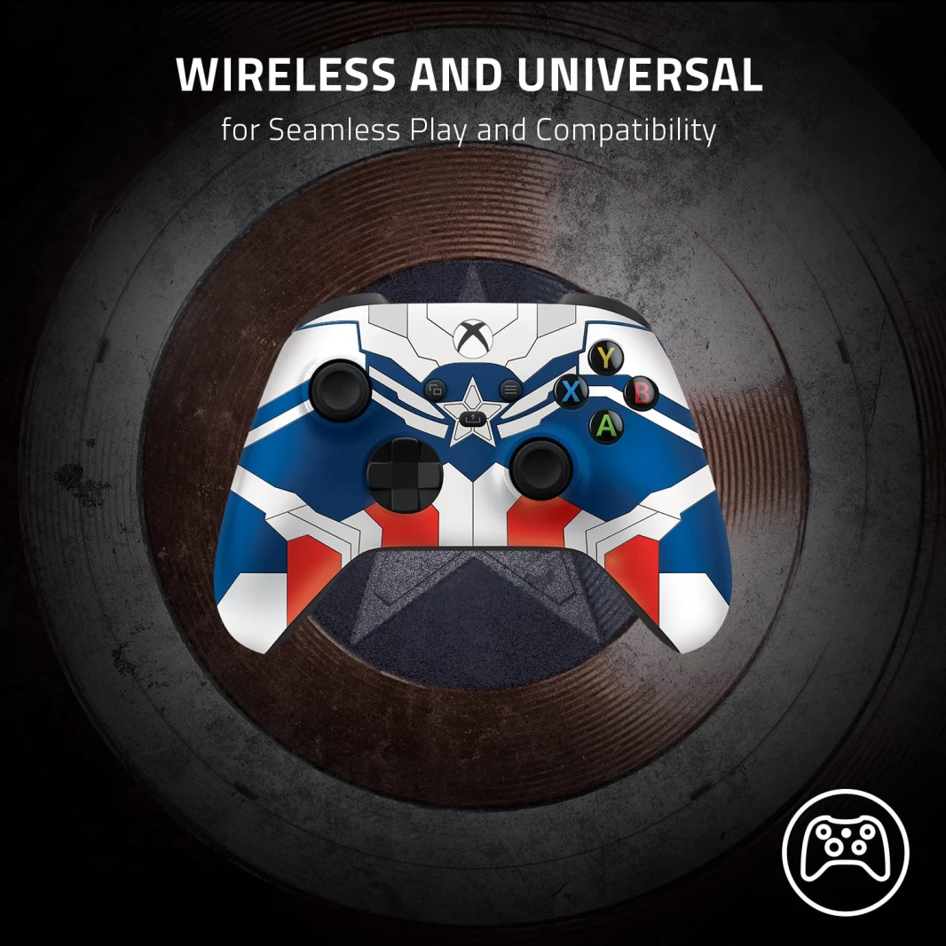 وحدة تحكم لاسلكية Razer Captain America وحامل شحن سريع لجهاز Xbox