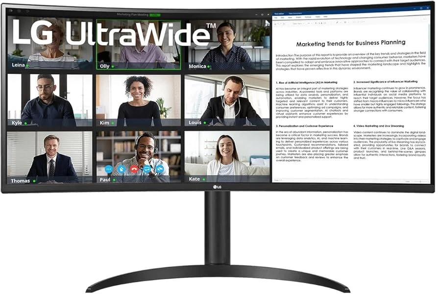 LG 34" 34WR55QK-B Ultrawide™ WQHD HDR 10 100Hz with USB Type-C Curved Monitor