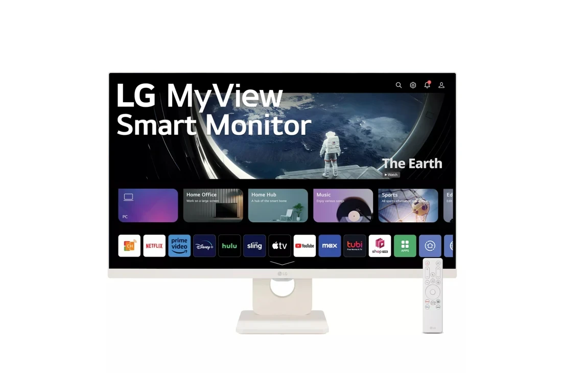 شاشة LG 32SR50F-W 32 بوصة FHD IPS MyView Smart webOS ومكبرات صوت مدمجة