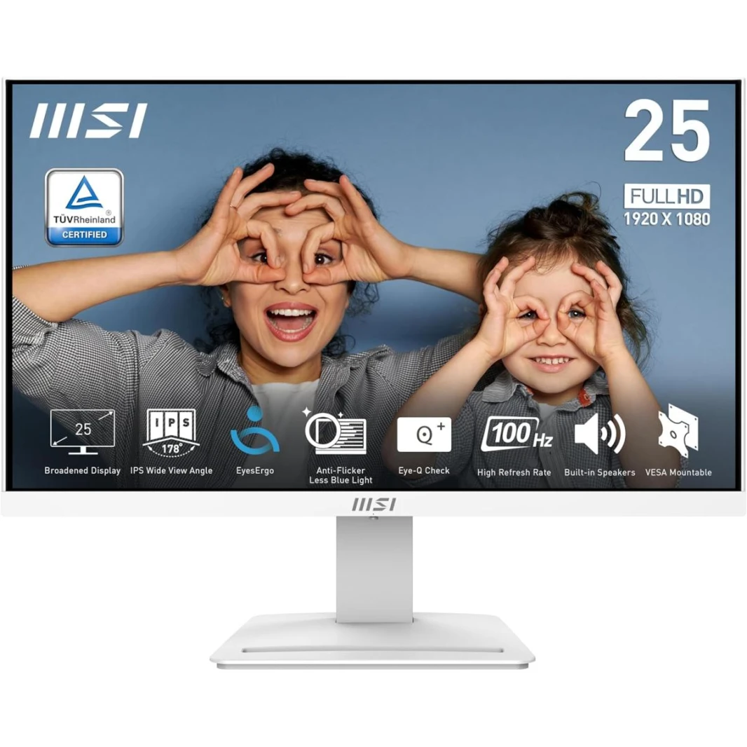 شاشة ألعاب MSI Pro MP253W مقاس 24.5 بوصة بدقة FHD ومعدل تحديث 100 هرتز