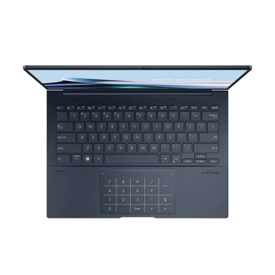 كمبيوتر محمول Zenbook 14 OLED بمعالج Intel® Core™ Ultra 9 185H - السلسلة 1 | شاشة OLED تعمل باللمس مقاس 14 بوصة بدقة 3K رفيعة وخفيفة | Ponder Blue | كمبيوتر محمول يعمل بنظام التشغيل Windows 11 Home