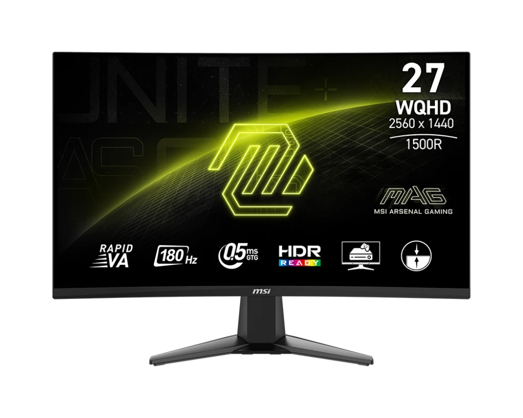 MSI MAG 27CQ6F 2K Curve 1500R 27" 2560 x 1440 (WQHD) Adaptive-Sync Console Mode 180Hz Gaming Monitor
