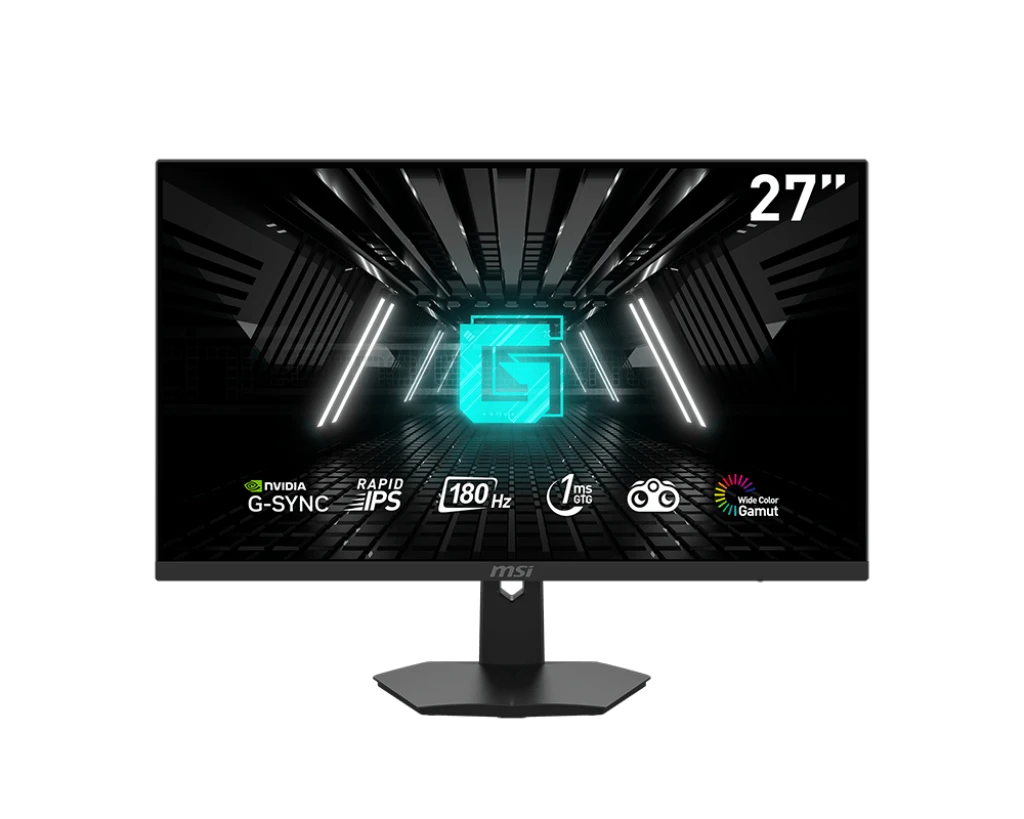 شاشة ألعاب MSI G274F مسطحة، 27 بوصة، FHD، 180 هرتز، 1 مللي ثانية IPS G-SYNC سوداء