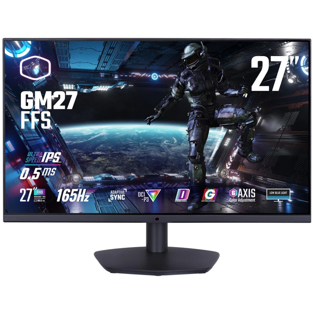 شاشة الألعاب Cooler Master GM27-FFS مقاس 27 بوصة FHD IPS بمعدل تحديث 165 هرتز ووقت استجابة 0.5 مللي ثانية
