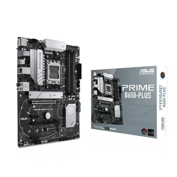 لوحة أم ASUS PRIME B650-PLUS ATX، مقبس AM5، شريحة AMD B650، 4 × 2 قناة DDR5