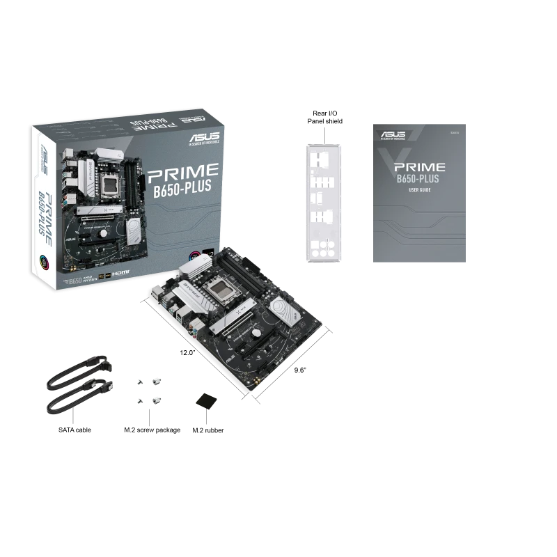 لوحة أم ASUS PRIME B650-PLUS ATX، مقبس AM5، شريحة AMD B650، 4 × 2 قناة DDR5