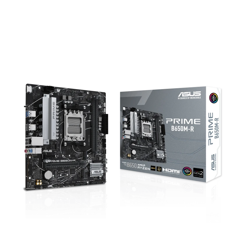 لوحة أم ASUS PRIME B650M-R AM5 mATX، شريحة AMD B650، 2x DDR5
