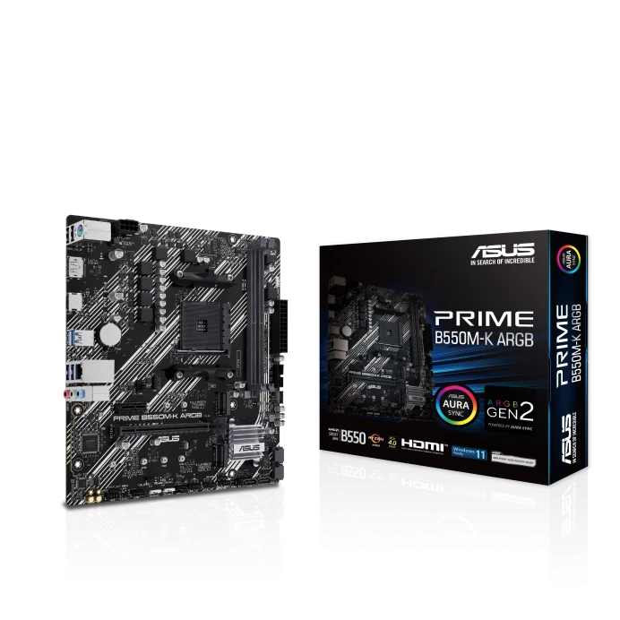 لوحة أم ASUS PRIME B550M-K ARGB mATX AMD AM4 2xDDR4