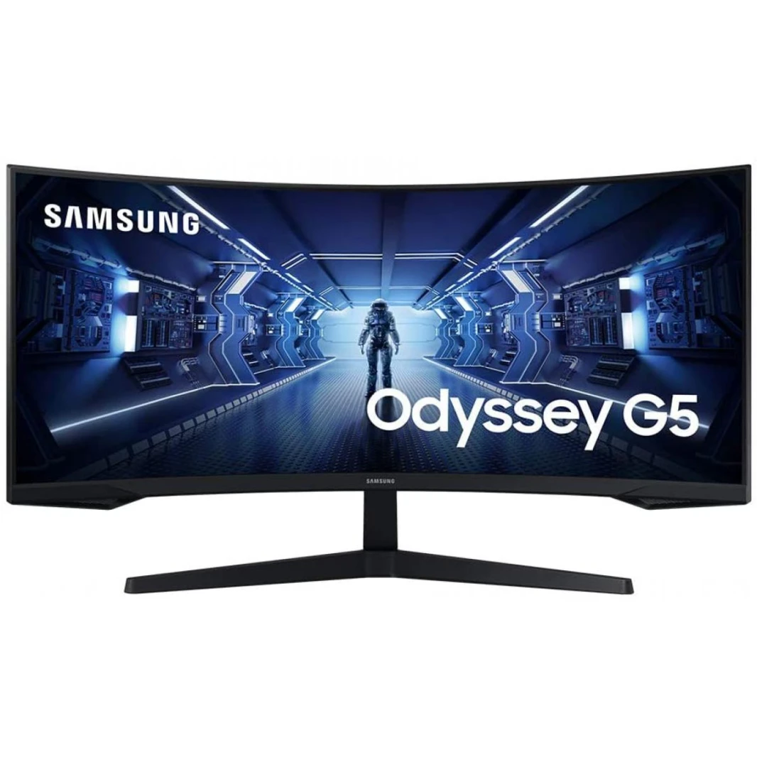شاشة الألعاب المنحنية SAMSUNG ODYSSEY G5 مقاس 34 بوصة بدقة 2K وتردد 165 هرتز ووقت استجابة 1 مللي ثانية