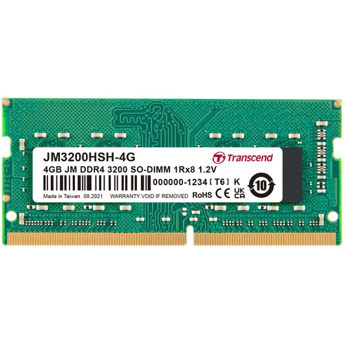 ذاكرة عشوائية Transcend DDR4 3200 MHz سعة 4 جيجابايت غير مخزنة SO-DIMM