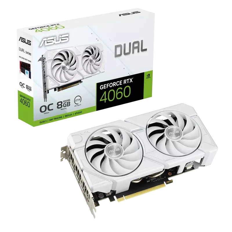 ASUS Dual GeForce RTX 4060 EVO OC Edition 8GB - أبيض