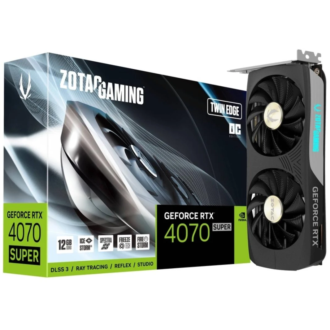 ZOTAC GAMING GeForce RTX 4070 SUPER Twin Edge OC 12GB GDDR6X - بطاقة رسوميات