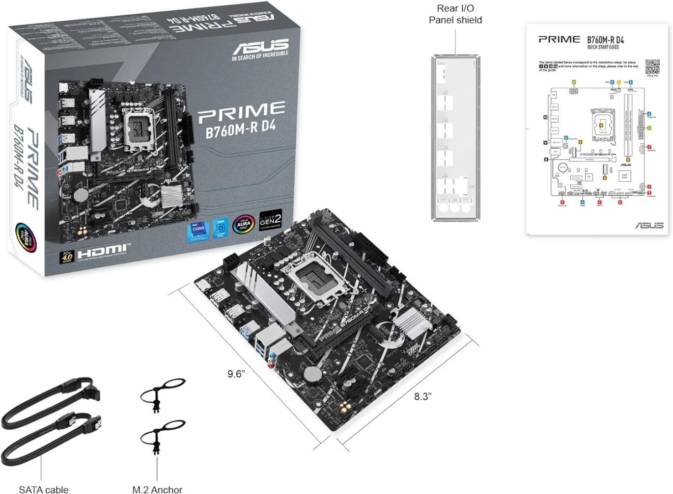 اللوحة الأم ASUS PRIME B760M-R D4، وهي لوحة أم Intel® LGA 1700 micro-ATX