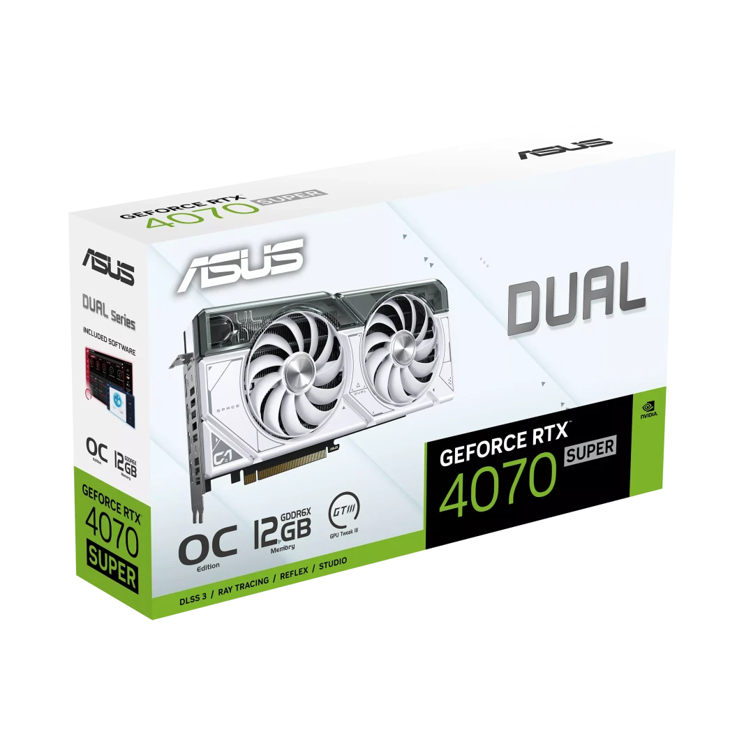 بطاقة الرسوميات ASUS Dual GeForce RTX™ 4070 SUPER White OC Edition 12GB GDDR6X