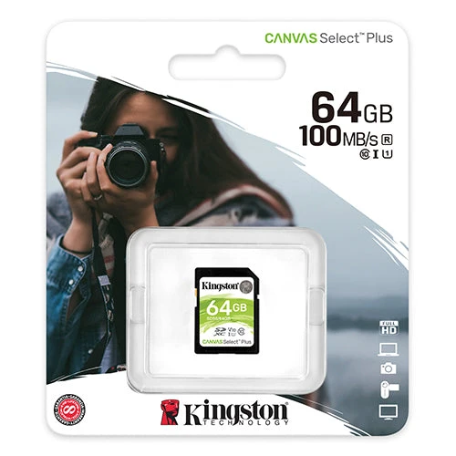 بطاقة ذاكرة Kingston Canvas Select Plus SD بسعة 64 جيجابايت [ SDS2/64GB ]