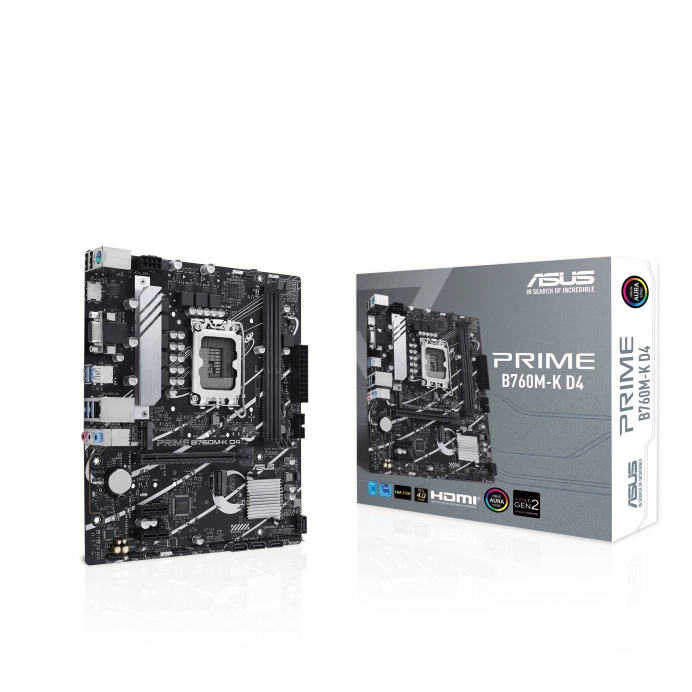 اللوحة الأم ASUS Prime B760M-K D4 (LGA 1700) (الجيل الثالث عشر والثاني عشر) mATX