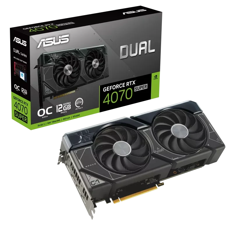 بطاقة رسوميات Asus GeForce Dual RTX 4070 Super OC 12GB GDDR6X