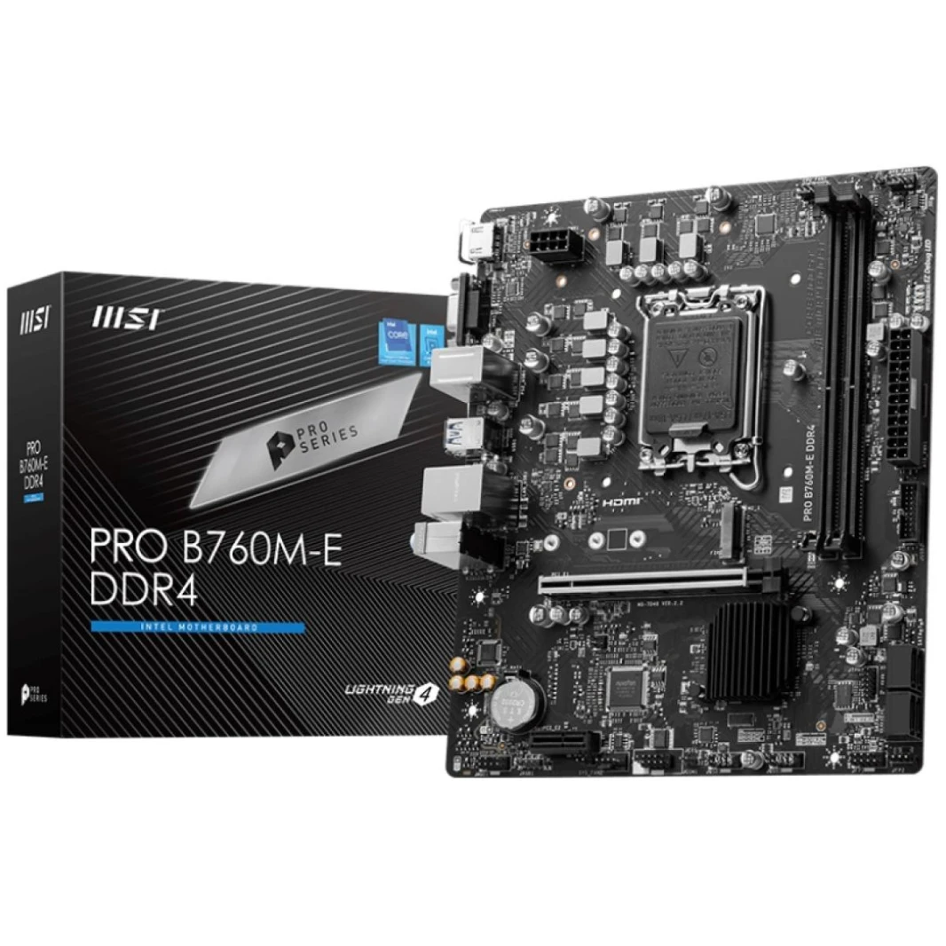 اللوحة الأم MSI PRO B760M-E، Intel 13th 12th Series، LGA 1700-DDR4 - mATX