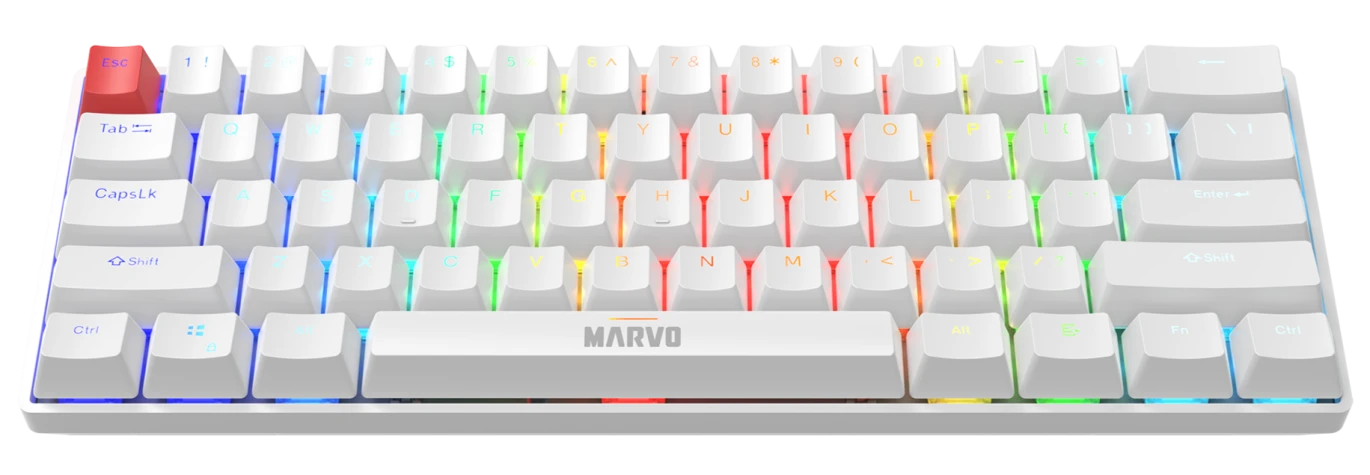 Marvo Saber 61 Wired Gaming Keyboard White