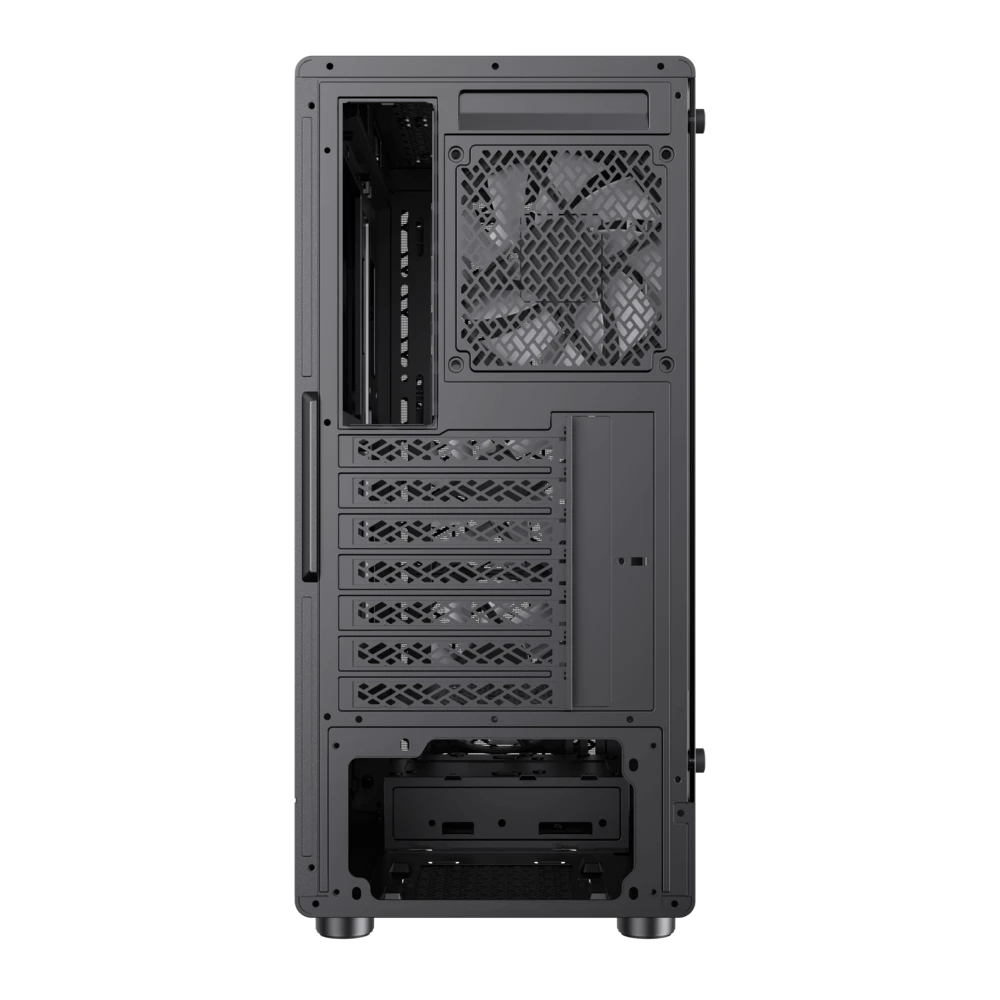 علبة ألعاب GAMEMAX Forge AB ذات الزجاج الأسود المقسّى ومنفذ USB3.0 وType C Mid Tower و6 مراوح ARGB (مثبتة مسبقًا) وATX