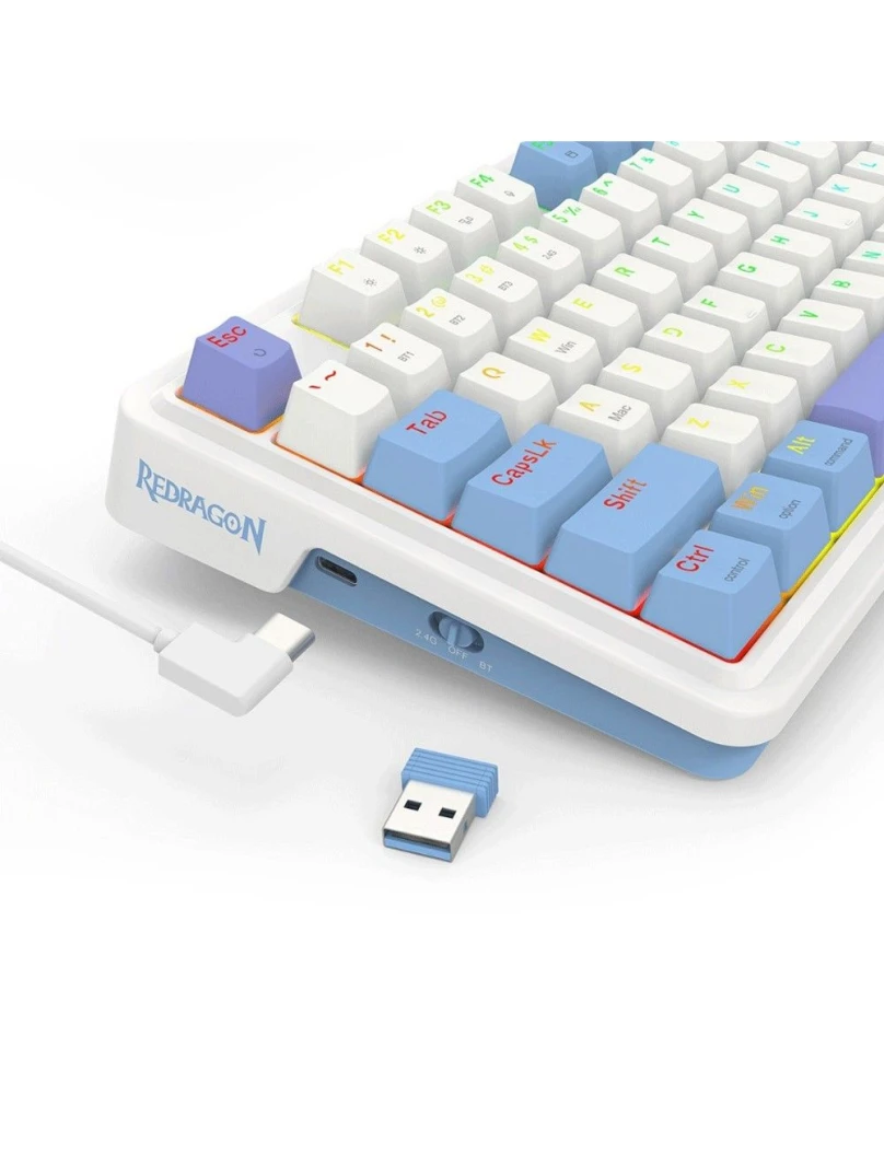 لوحة مفاتيح Redragon Gloria Pro 3 أوضاع قابلة للتبديل السريع مع GASKET RGB
