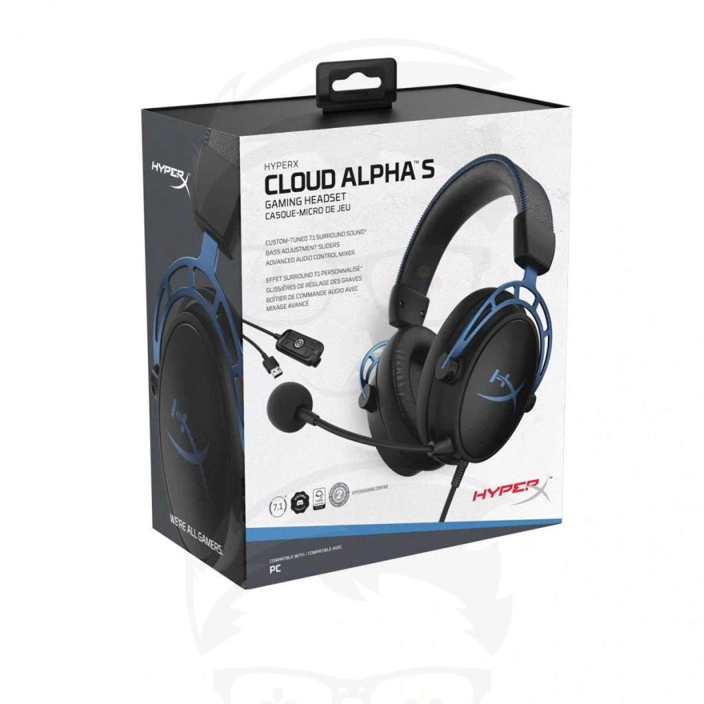 سماعة الألعاب HyperX Cloud Alpha S - باللونين الأسود والأزرق