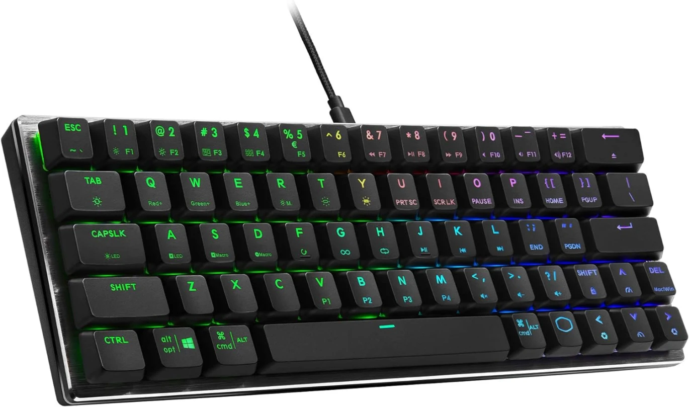 لوحة مفاتيح الألعاب الميكانيكية منخفضة الارتفاع Cooler Master SK620 60% Space Grey Red Switch