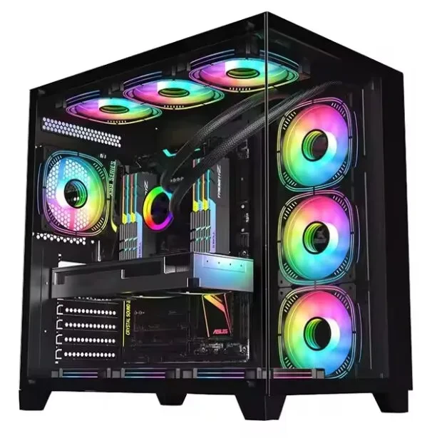 Sate K896 Tempered Glass Panel Full View Desktop ATX / 4 FAN / BLACK GAMING CASE