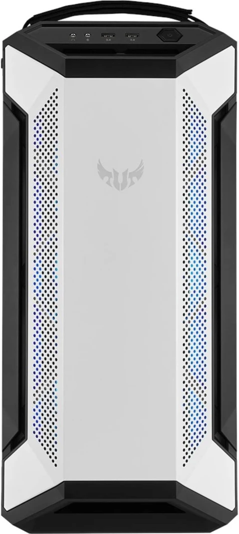 حافظة الألعاب ASUS TUF Gaming GT501 White Edition EATX ذات اللوحة الجانبية الزجاجية المقسّاة RGB