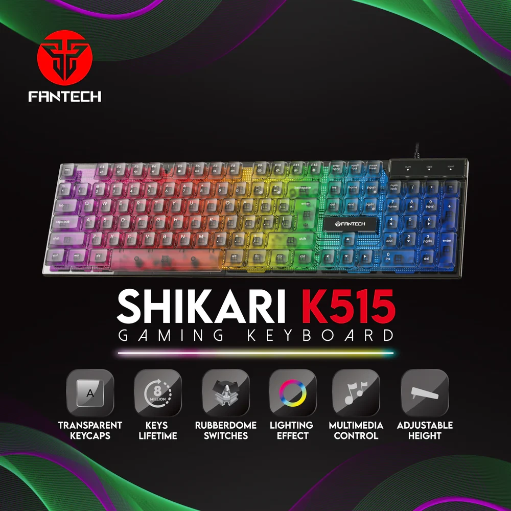 لوحة مفاتيح الألعاب Fantech Shikari K515 RGB Membrane