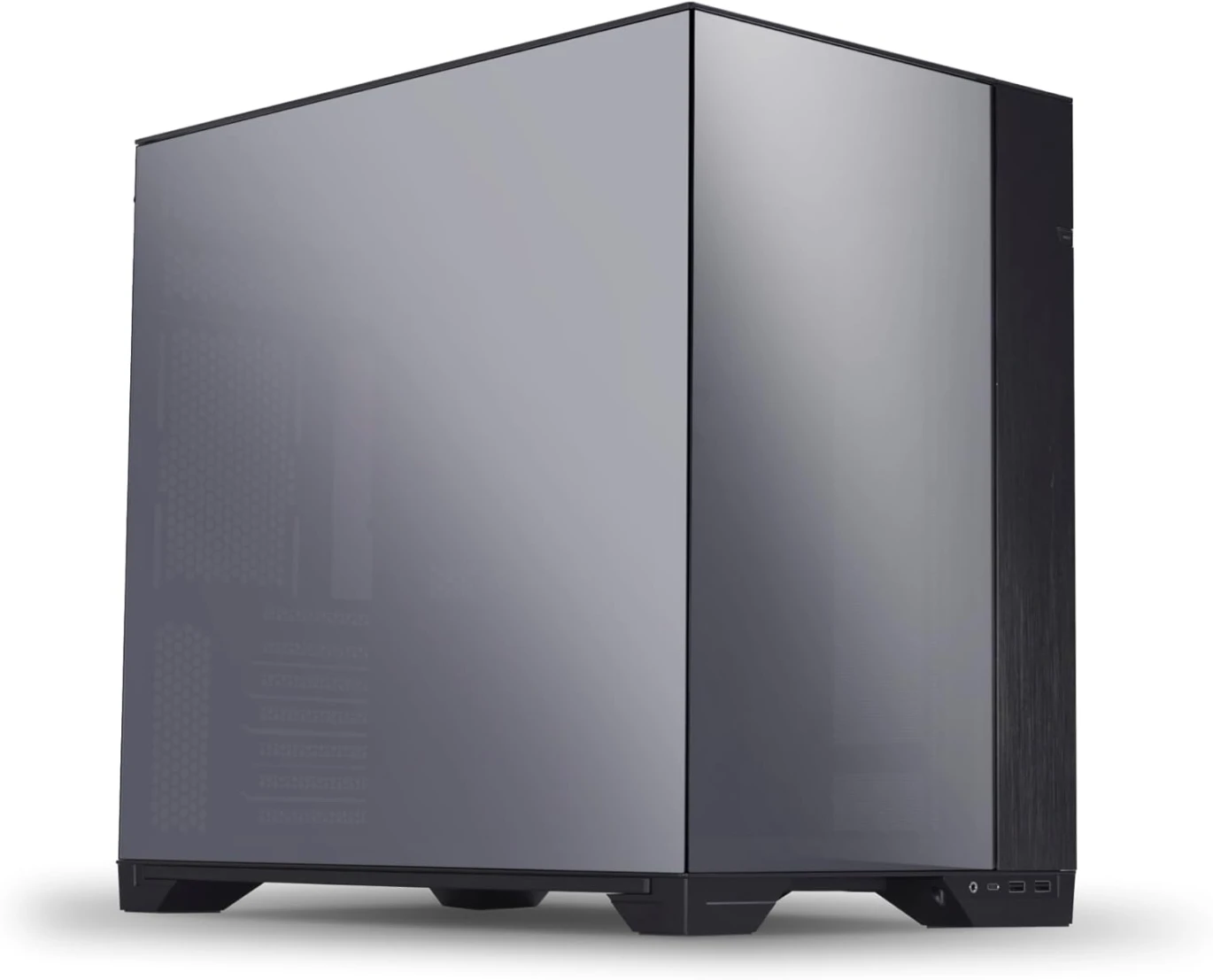 Lian Li O11 Vision - لوحات زجاجية مقسّاة ثلاثية الجوانب - هيكل ألعاب ATX Mid Tower ثنائي الغرف (كروم)