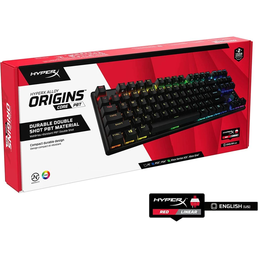 لوحة مفاتيح الألعاب الميكانيكية HyperX Alloy Origins Core PBT HX Red