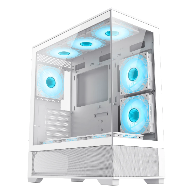 حقيبة ألعاب GAMEMAX Vista AW E-ATX باللون الأبيض