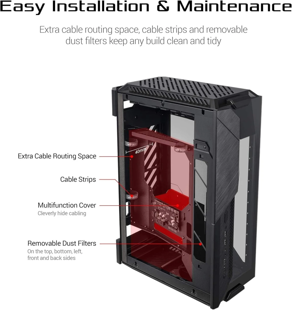 هيكل ألعاب ATX من ASUS GR101 ROG Z11 Mini-ITX/DTX بتصميم إمالة حاصل على براءة اختراع بزاوية 11 درجة