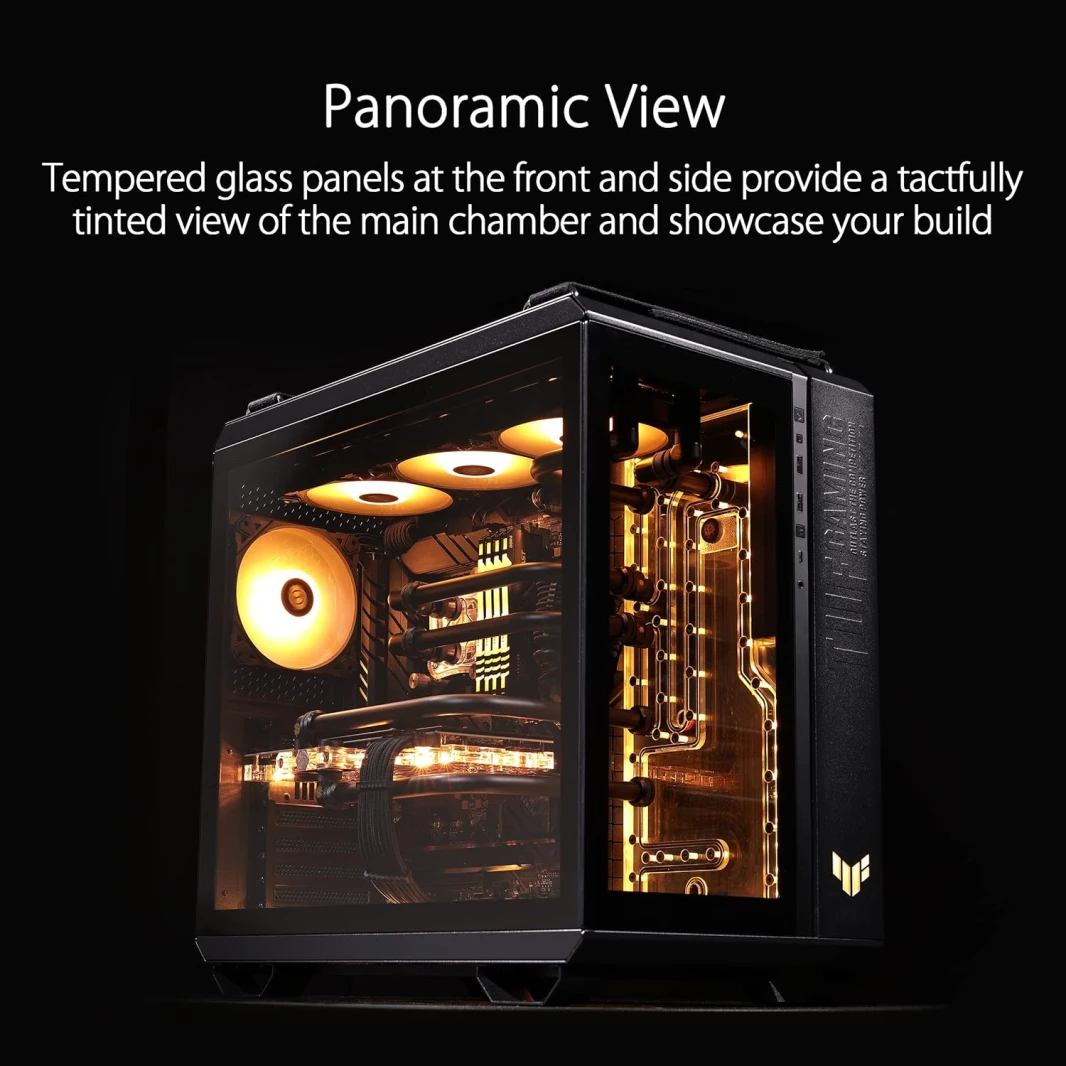 علبة ألعاب ASUS TUF Gaming GT502 ATX Mid-Tower ذات اللوحة الأمامية RGB